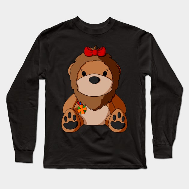 Oz Lion Teddy Bear Long Sleeve T-Shirt by Alisha Ober Designs